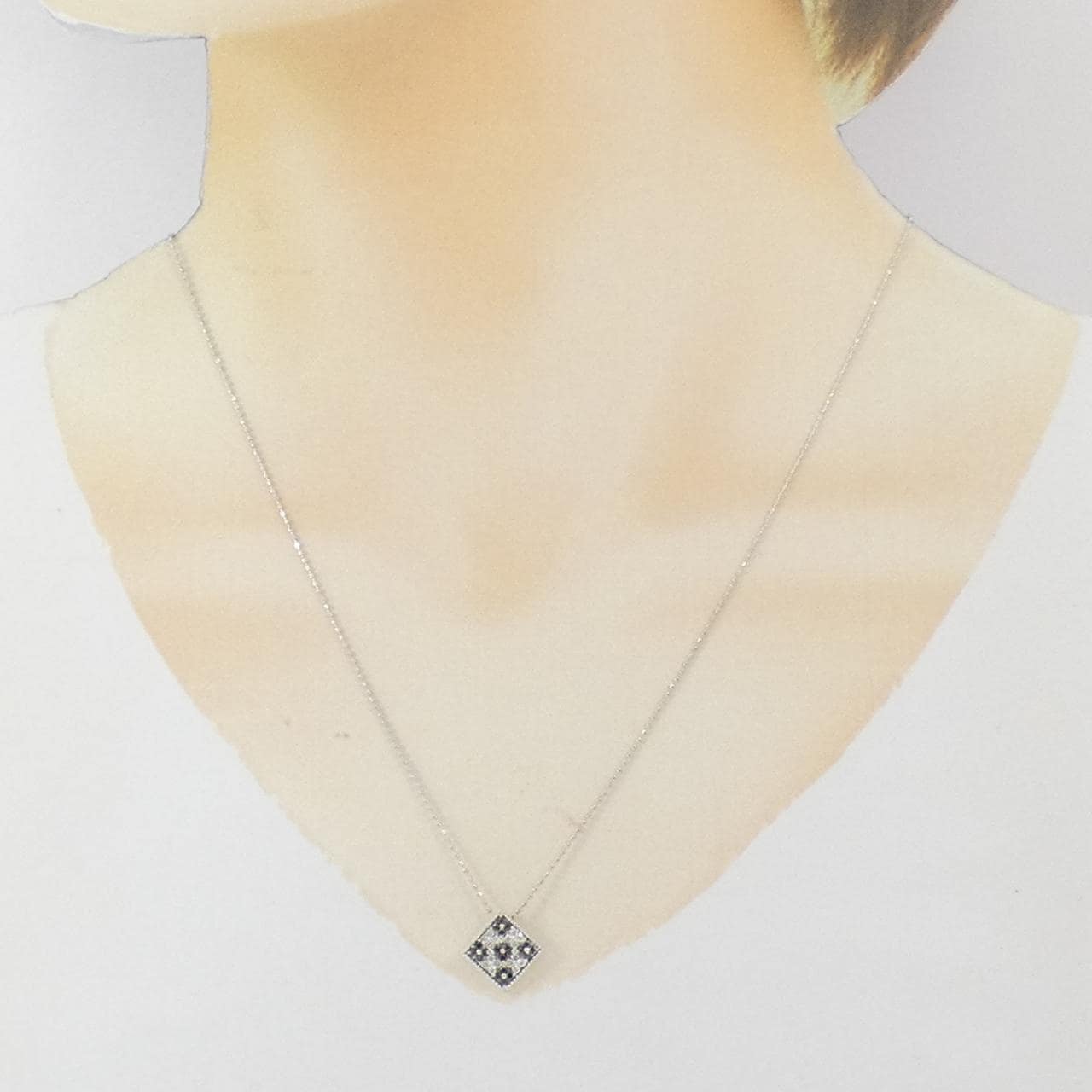 K18WG ダイヤモンド ネックレス 0.18CT