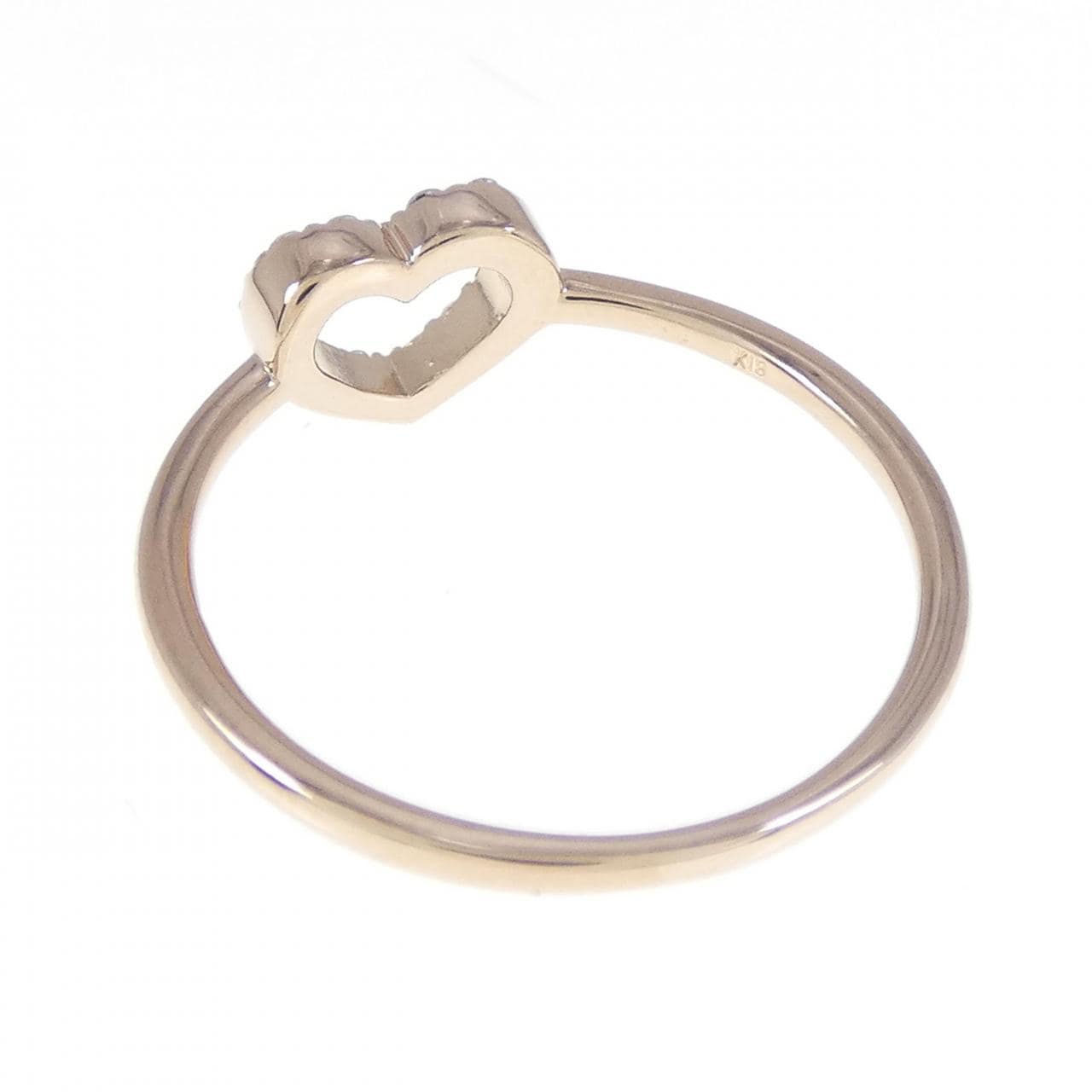 K18PG ハート ダイヤモンド リング 0.10CT