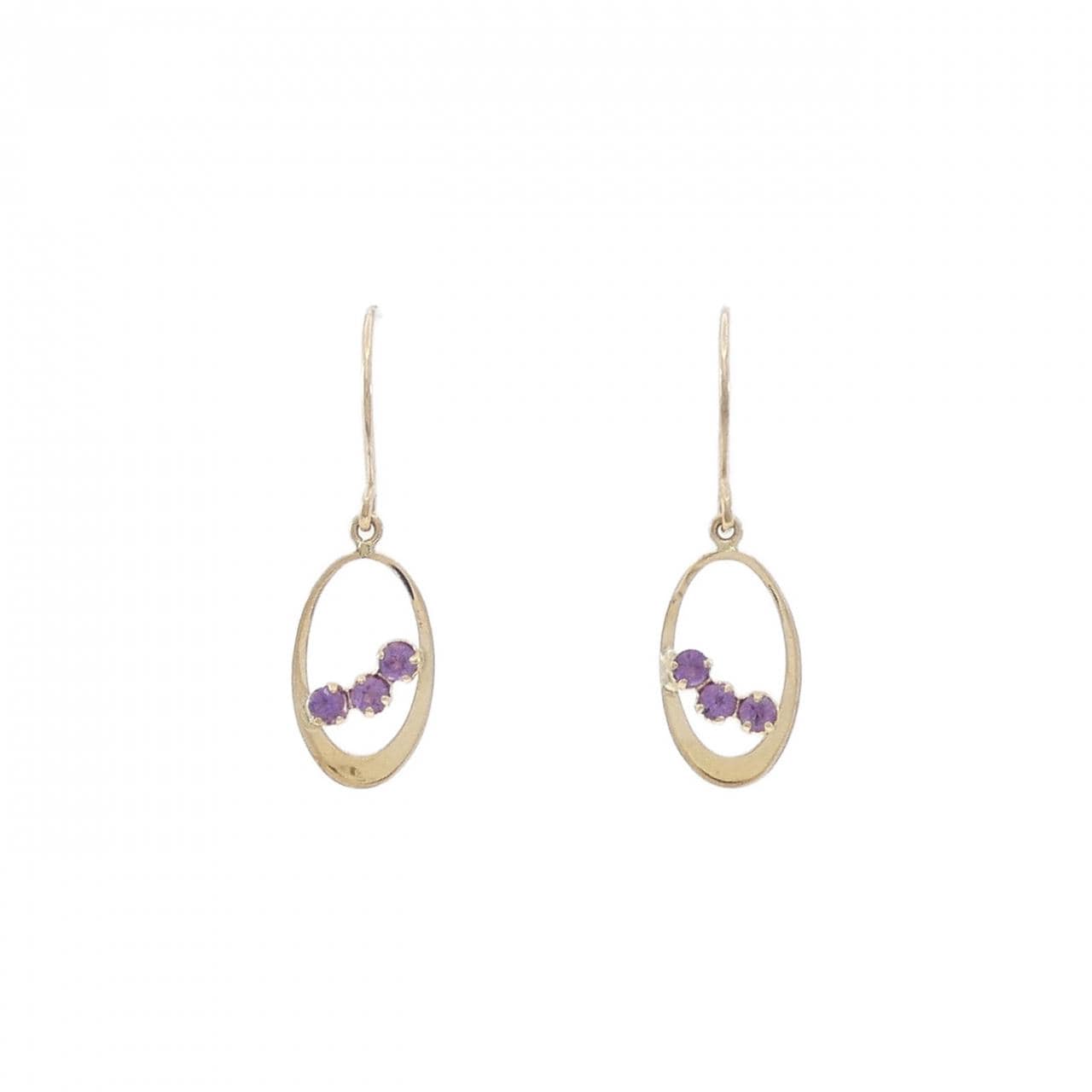 【新品】K10YG アメジスト ピアス