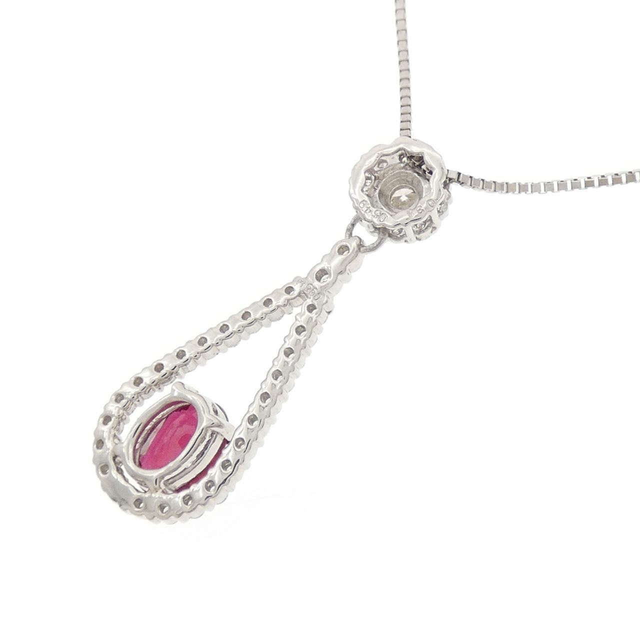 PT900/PT850 非加熱 ルビー ネックレス 0.549CT