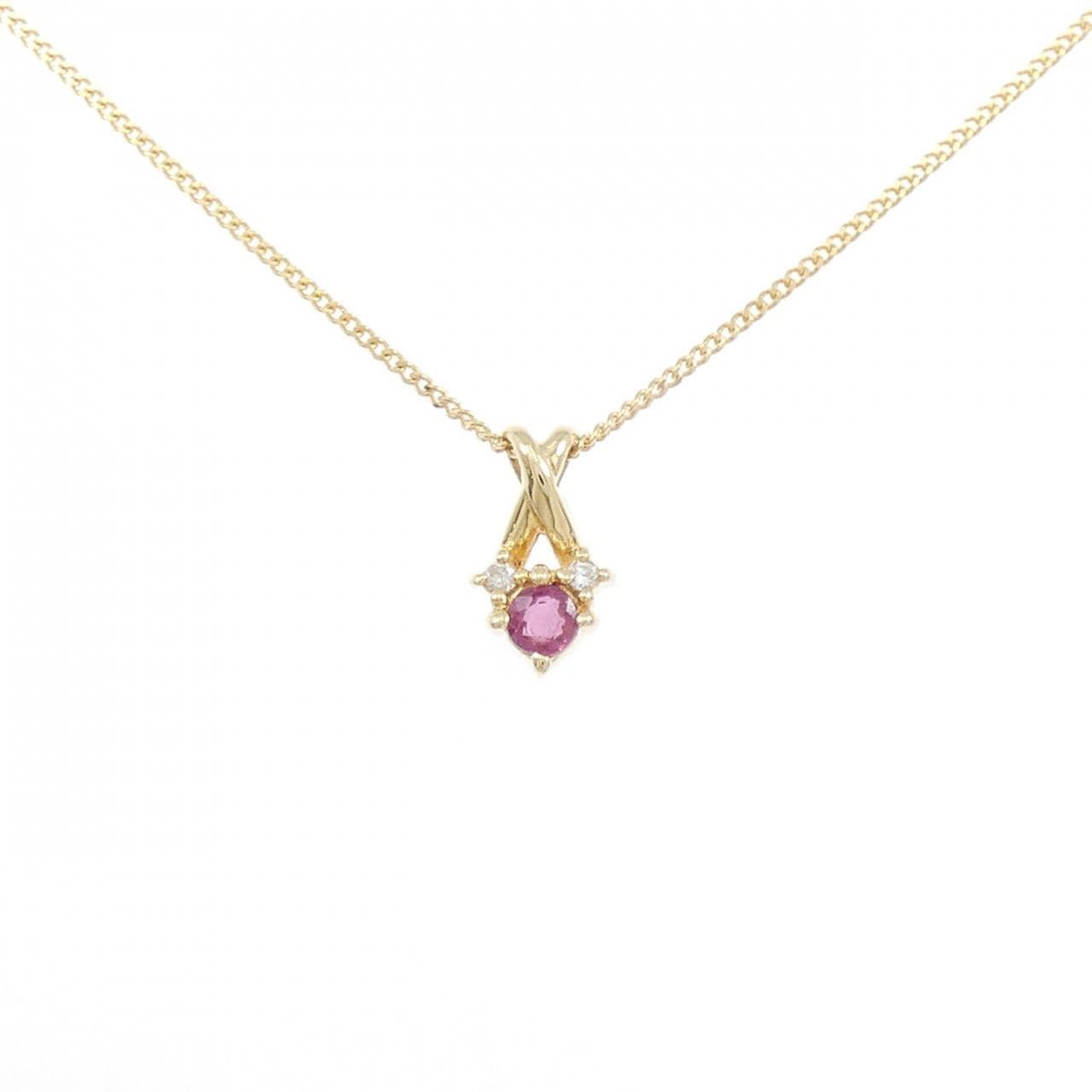 K18YG ルビー ネックレス