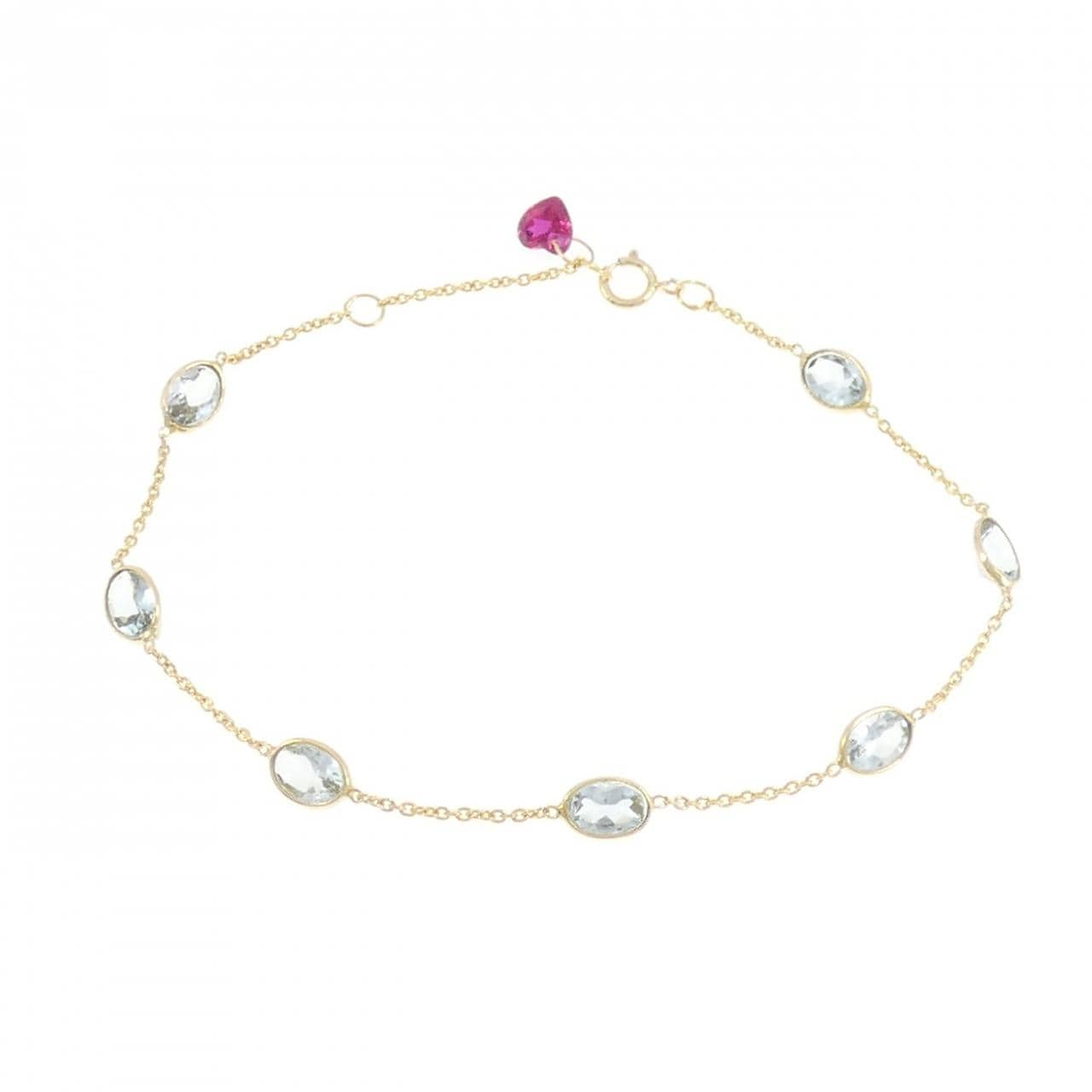 750YG アクアマリン ブレスレット