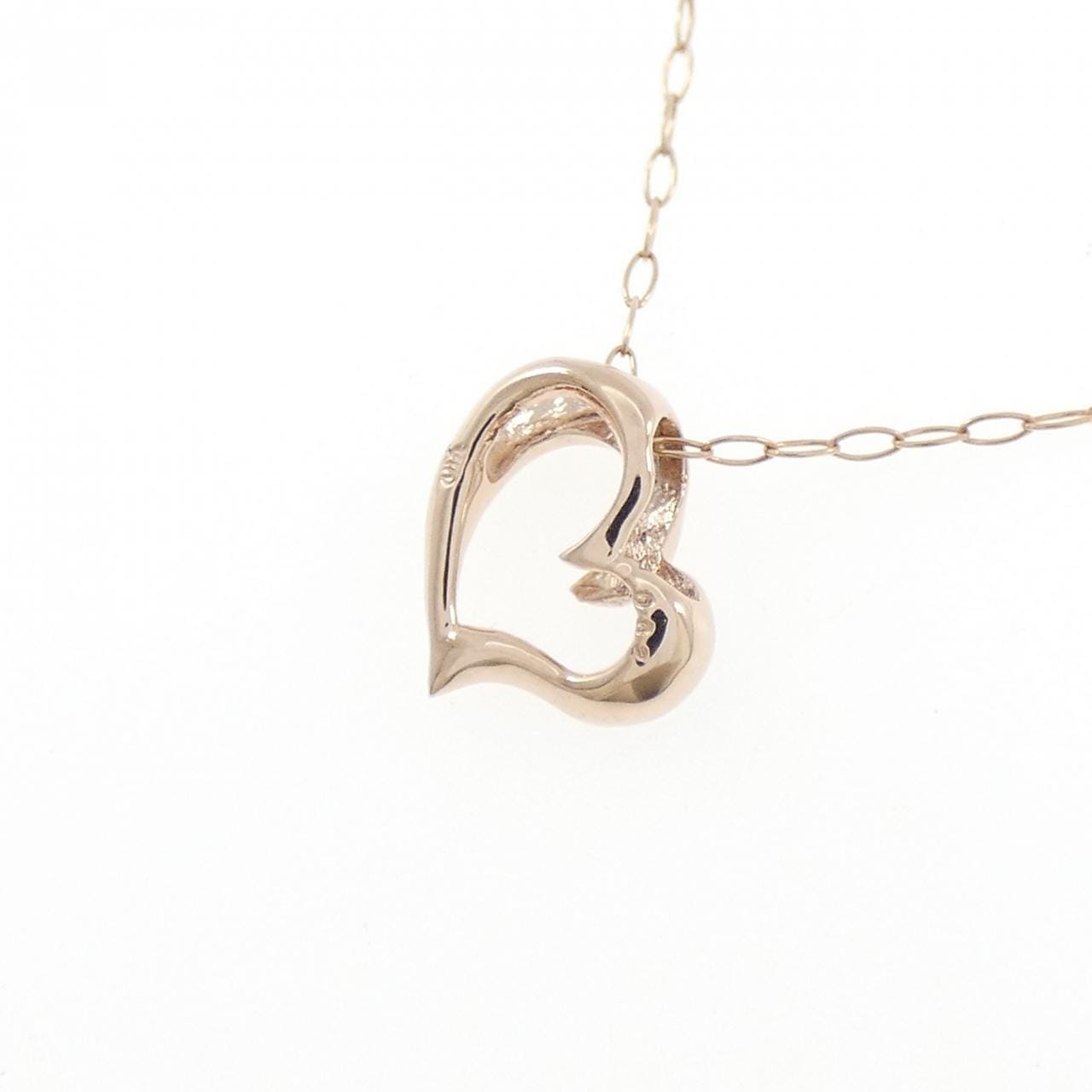 K10PG ハート ダイヤモンド ネックレス 0.02CT