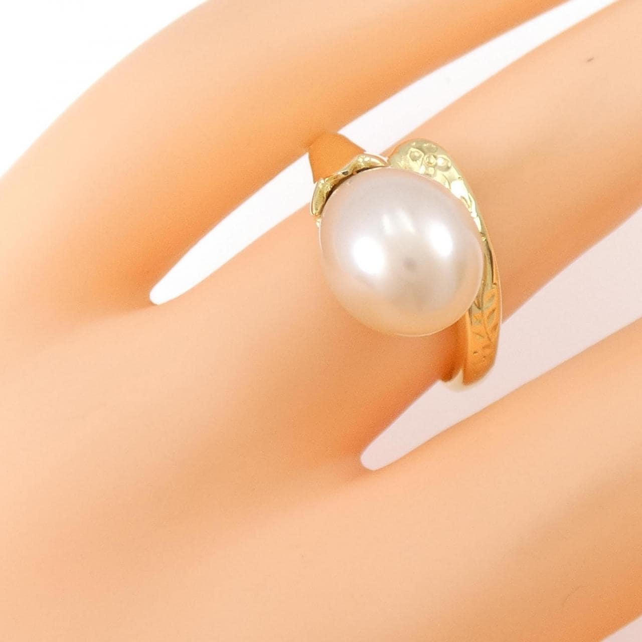 K18YG freshwater pearl ring