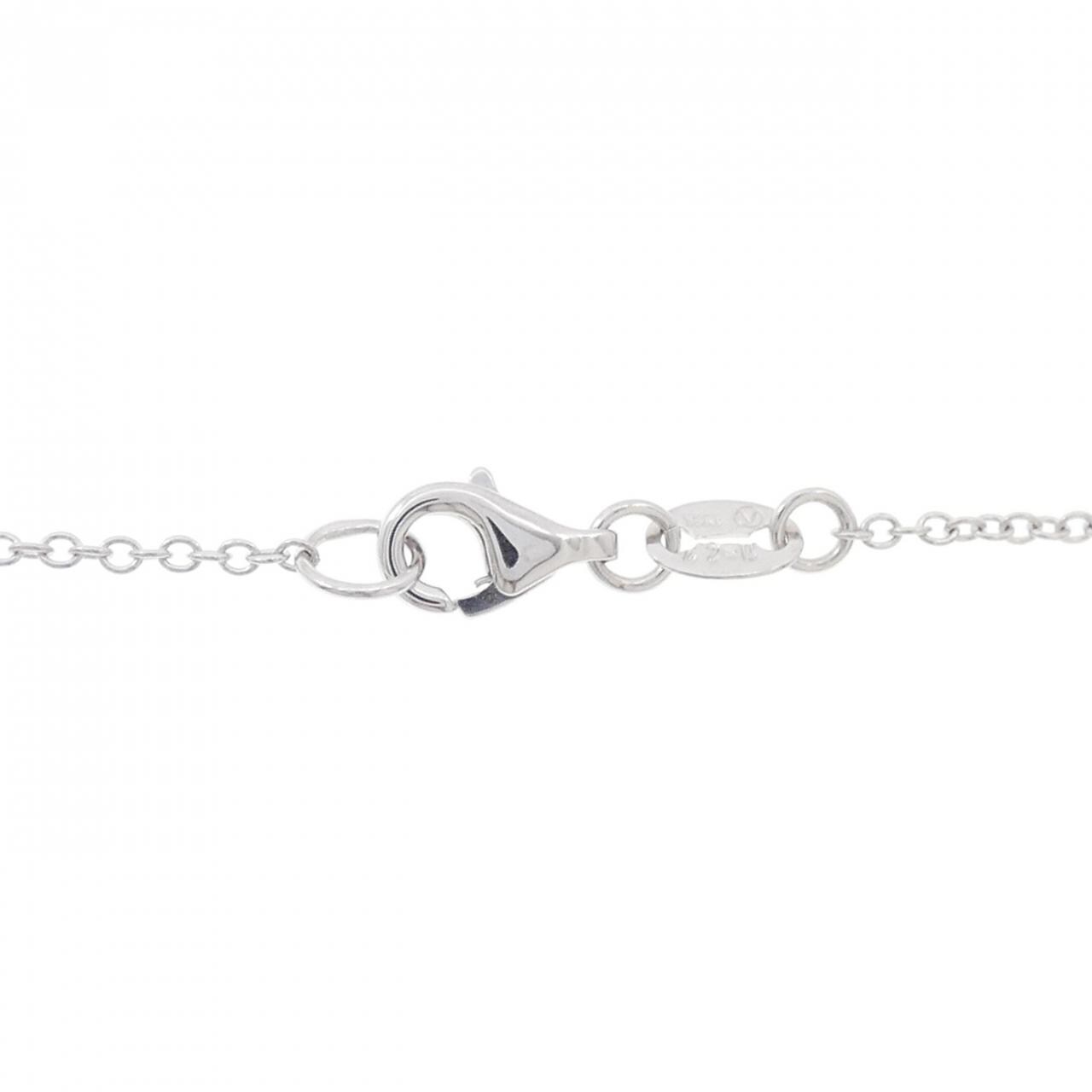 750WG フラワー ダイヤモンド ネックレス 0.27CT