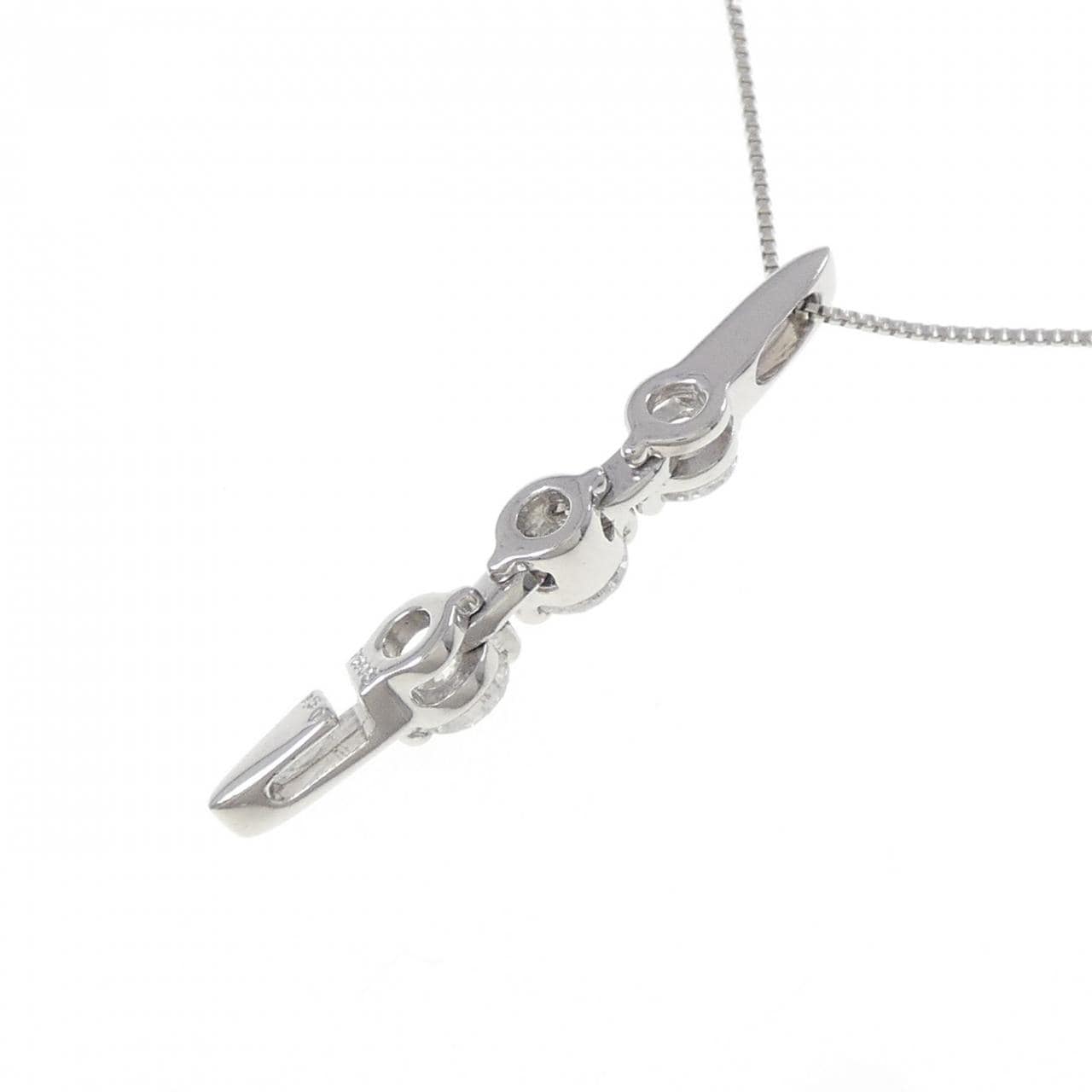 PT900/PT850 2WAY スリーストーン ダイヤモンド ネックレス 0.50CT
