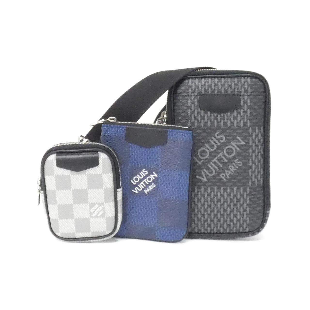 ルイヴィトン ダミエ グラフィット 3D モジュラブル ポーチ N60447 ショルダーバッグ