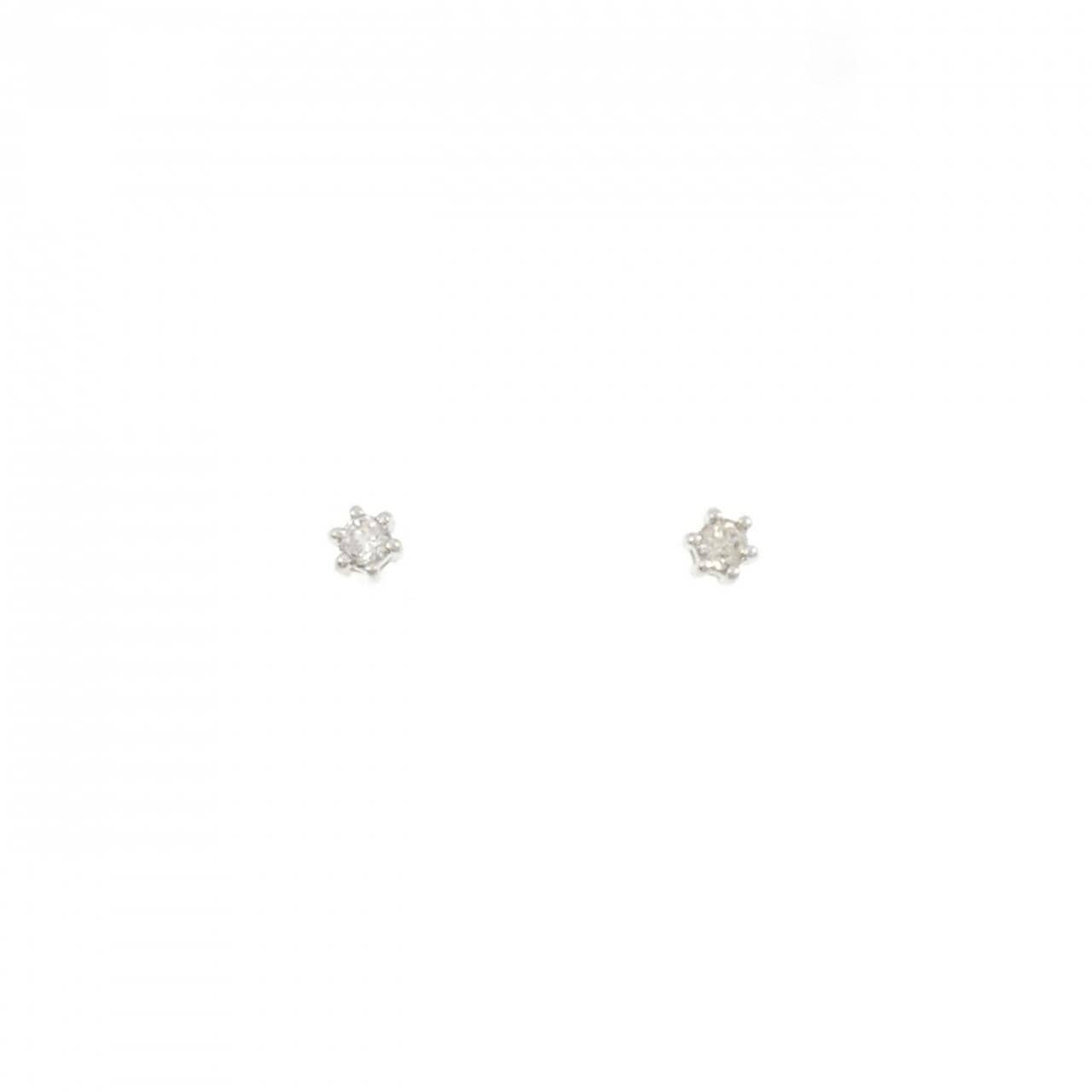 PT900 ソリティア ダイヤモンド ピアス 0.10CT