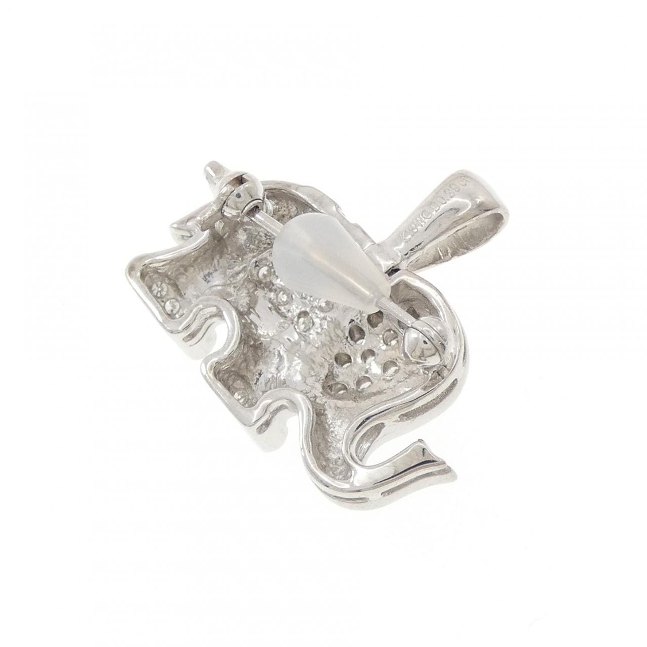 K18WG エレファント ダイヤモンド ブローチ 0.29CT