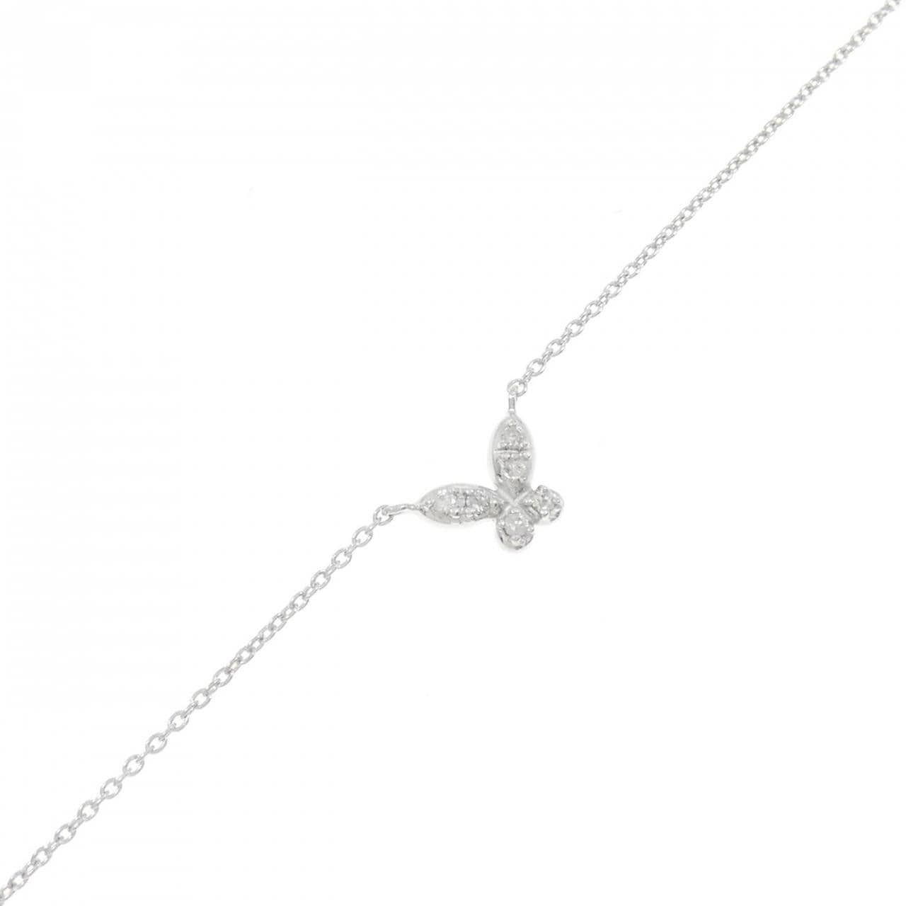 K18WG Butterfly Diamond Bracelet 0.05CT