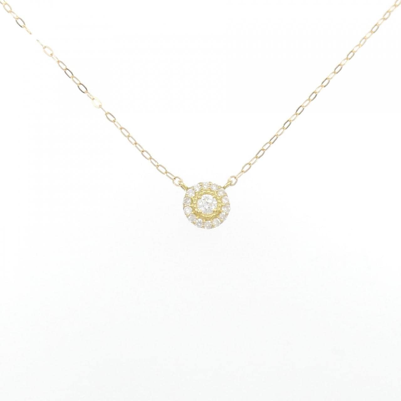[BRAND NEW] K18YG Diamond necklace 0.13CT