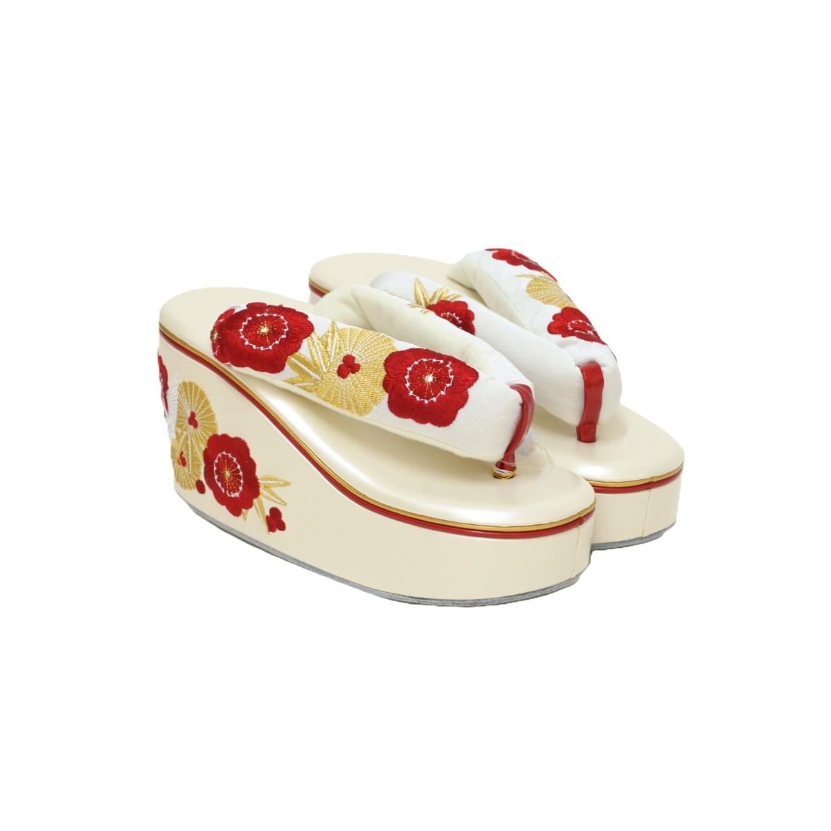 【新品】女草履　松竹梅と鶴