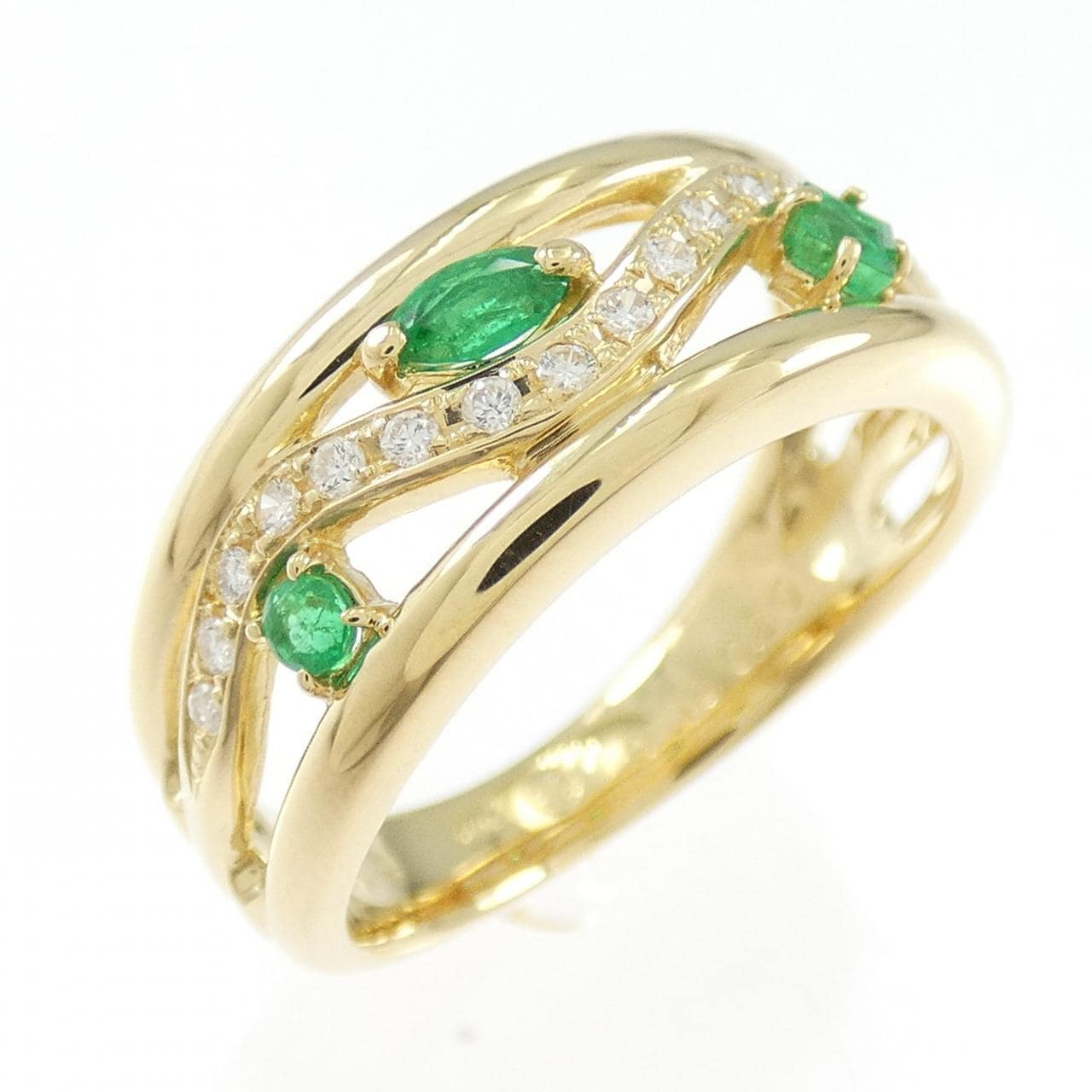 K18YG エメラルド リング 0.20CT
