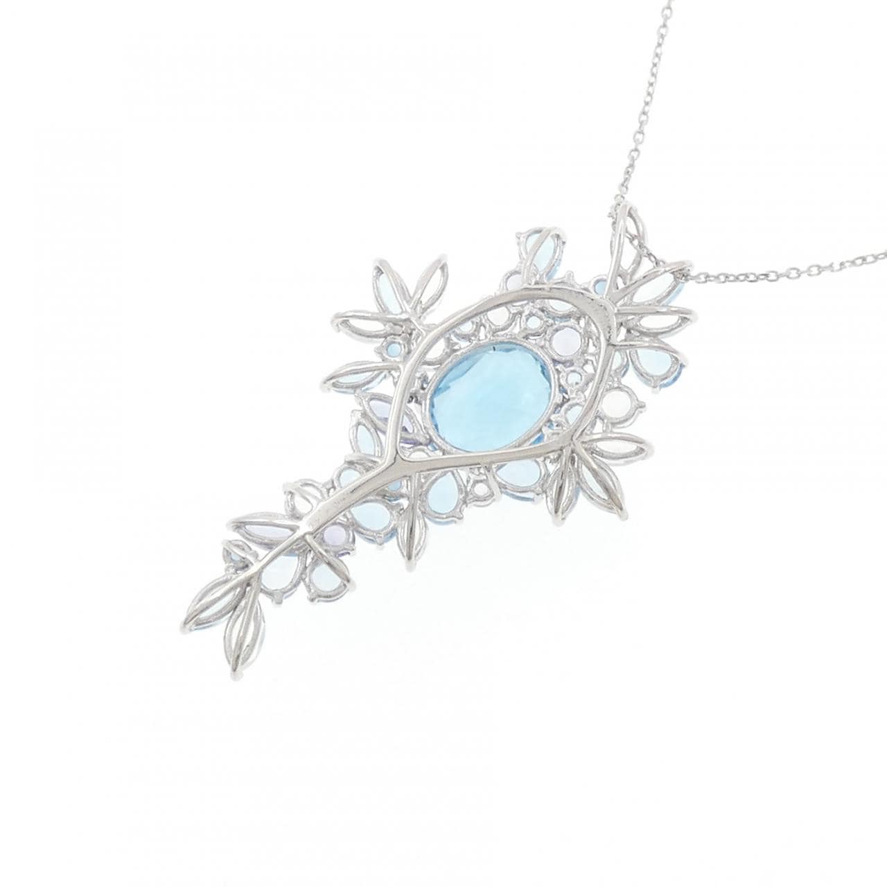 K18WG ブルートパーズ ネックレス 3.10CT