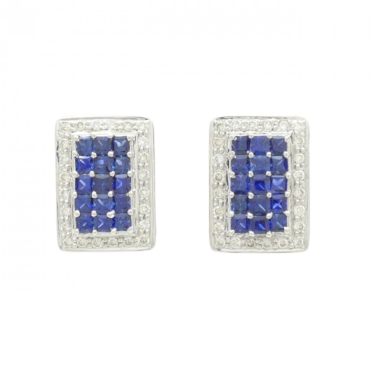 K18WG サファイヤ イヤリング 2.82CT