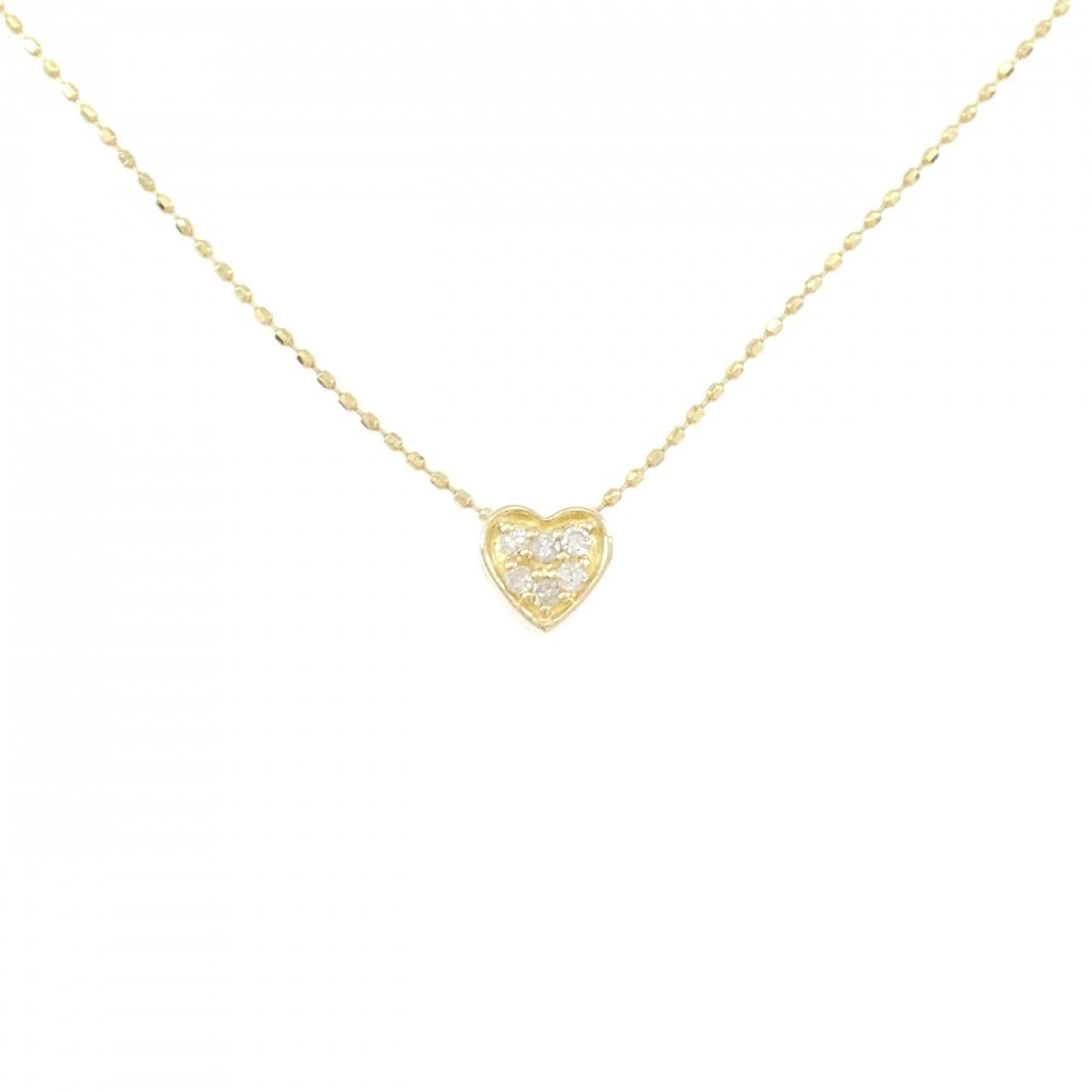 K18YG ハート ダイヤモンド ネックレス