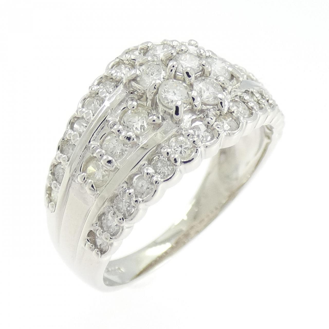 PT900 フラワー ダイヤモンド リング 1.0CT