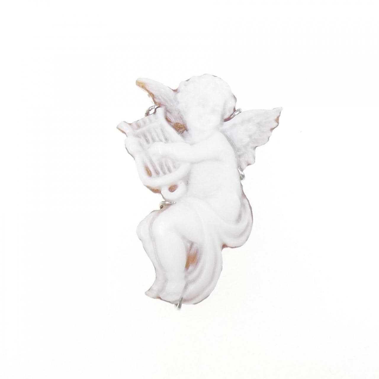 K18WG エンジェル シェルカメオ ブローチ