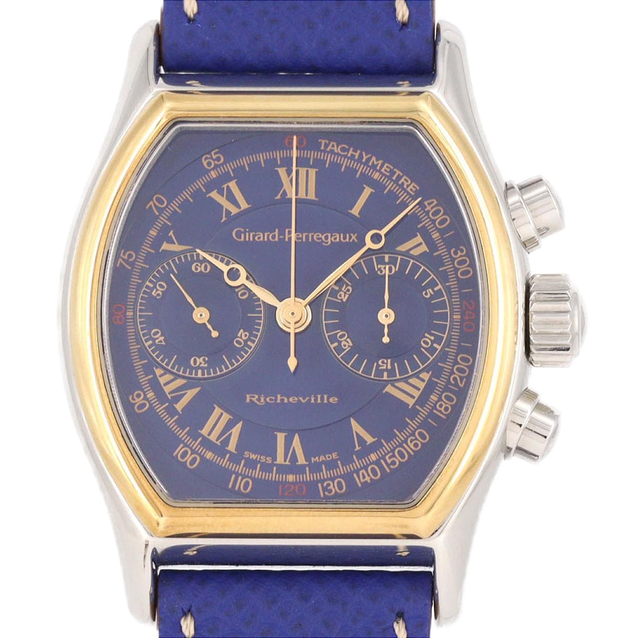 【ノーメンテナンス特価】ジラール･ペルゴ リシュビルクロノグラフ YGコンビ 2710 SSxYG 手巻