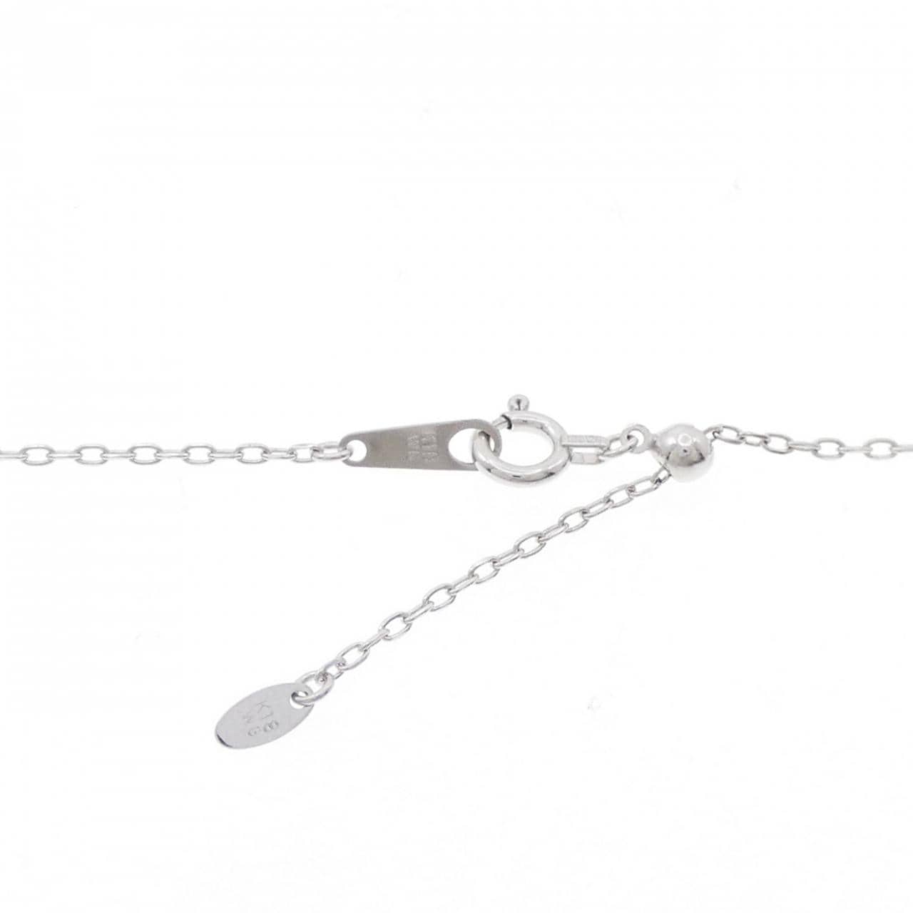 K18WG フラワー ダイヤモンド ネックレス 0.21CT