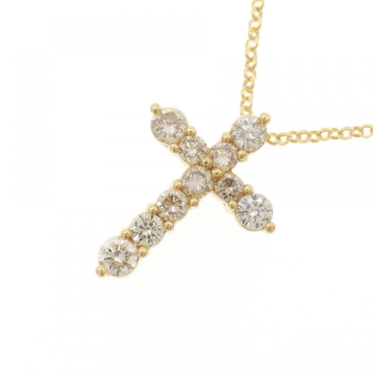 K18YG クロス ダイヤモンド ネックレス 1.00CT