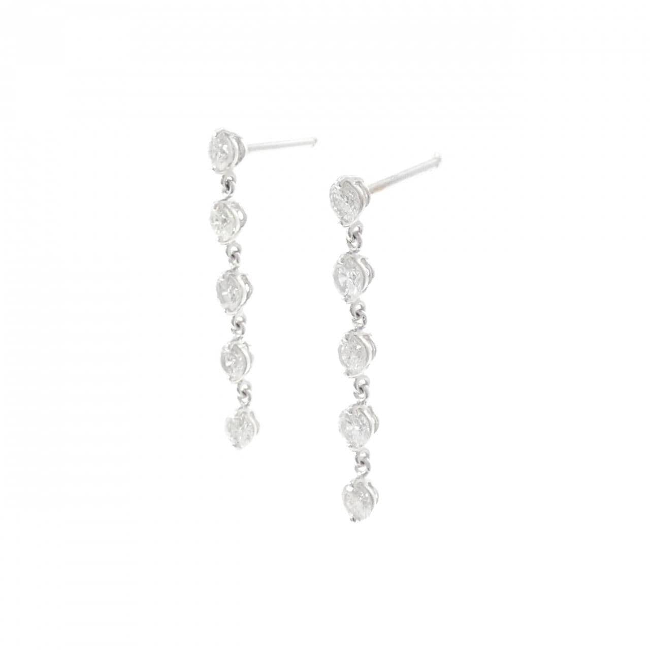 K18WG ダイヤモンド ピアス 1.22CT