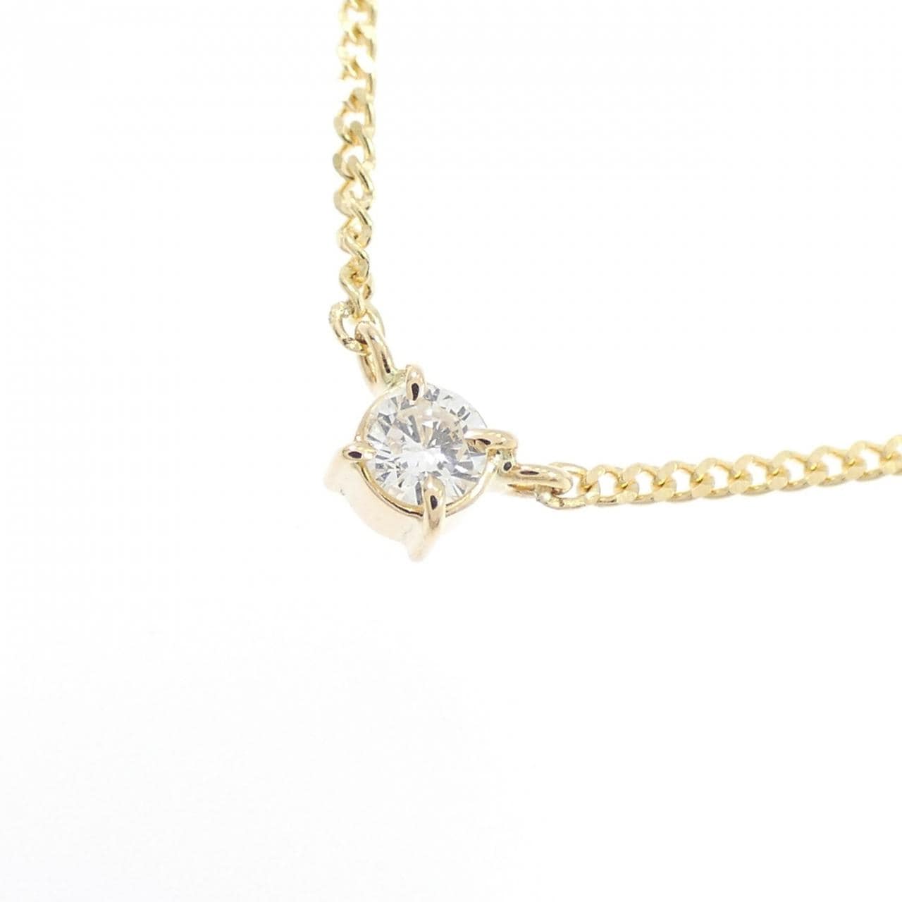 K18YG ソリティア ダイヤモンド ネックレス 0.08CT