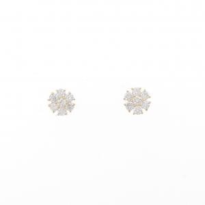 【リメイク】K18YG フラワー ダイヤモンド ピアス 0.30CT