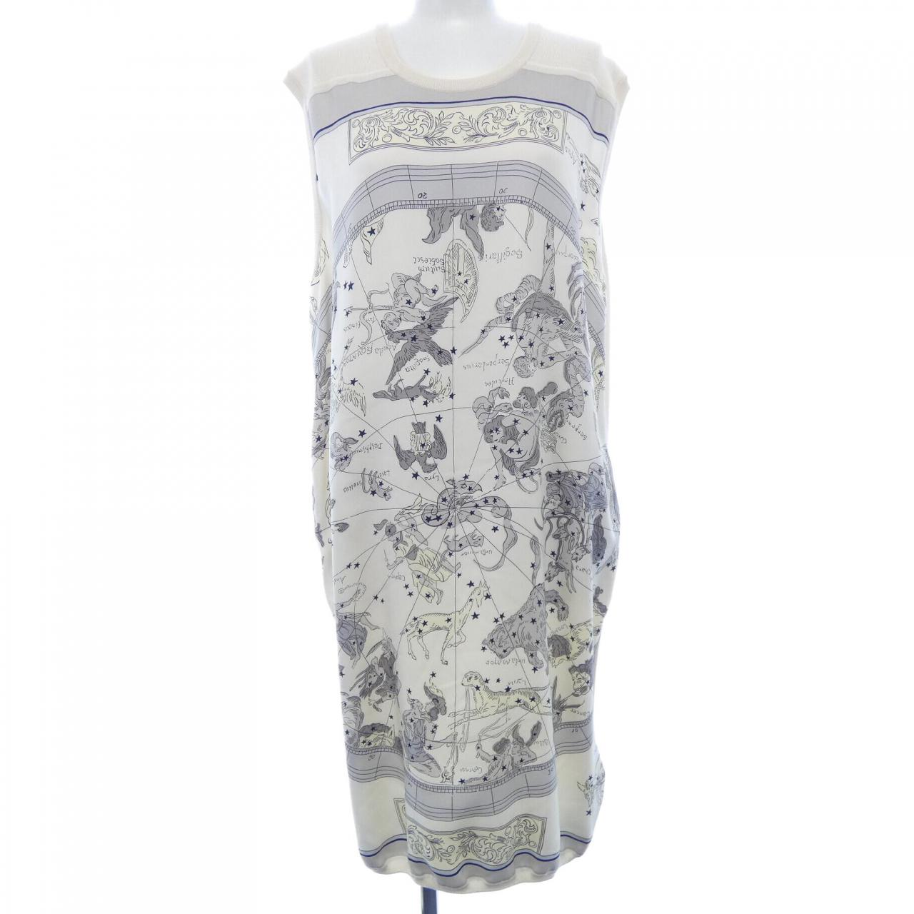 エルメス HERMES HEMISPHARIUM COELI BOREALE 66-7758 ツイルレーヌ ワンピース