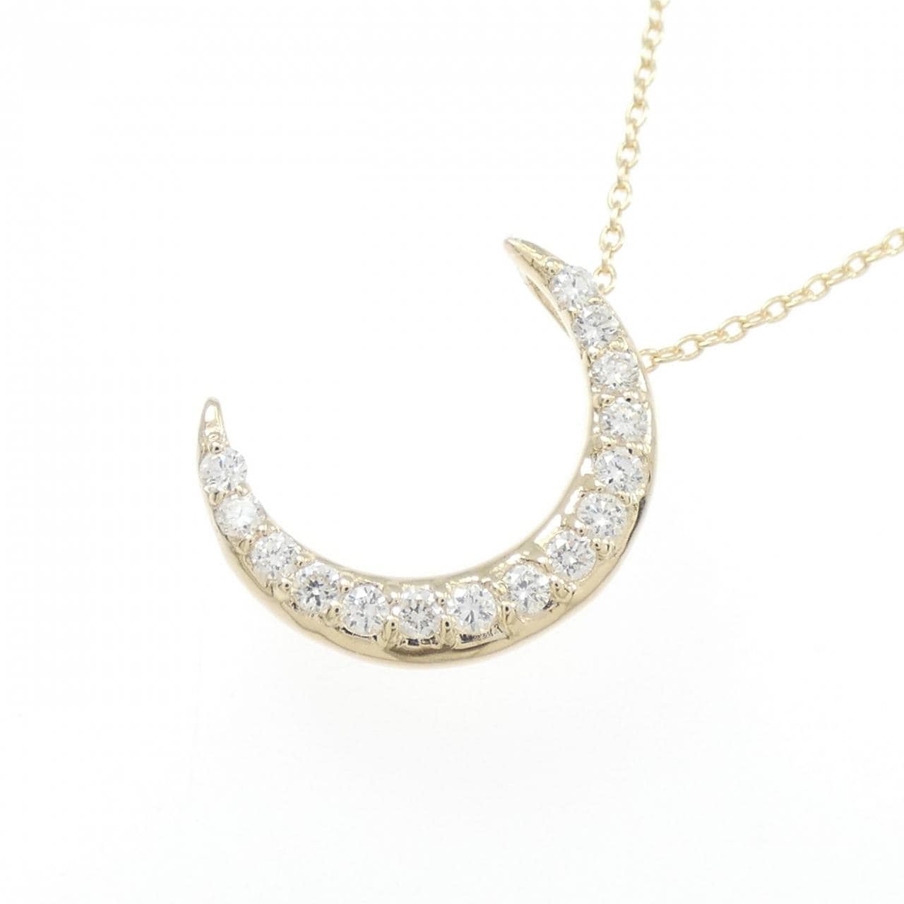 【リメイク】K10YG ムーン ダイヤモンド ネックレス 0.20CT
