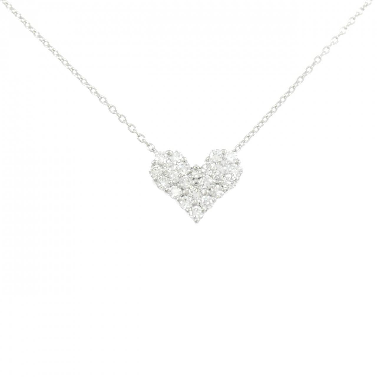 K18WG ハート ダイヤモンド ネックレス 0.50CT