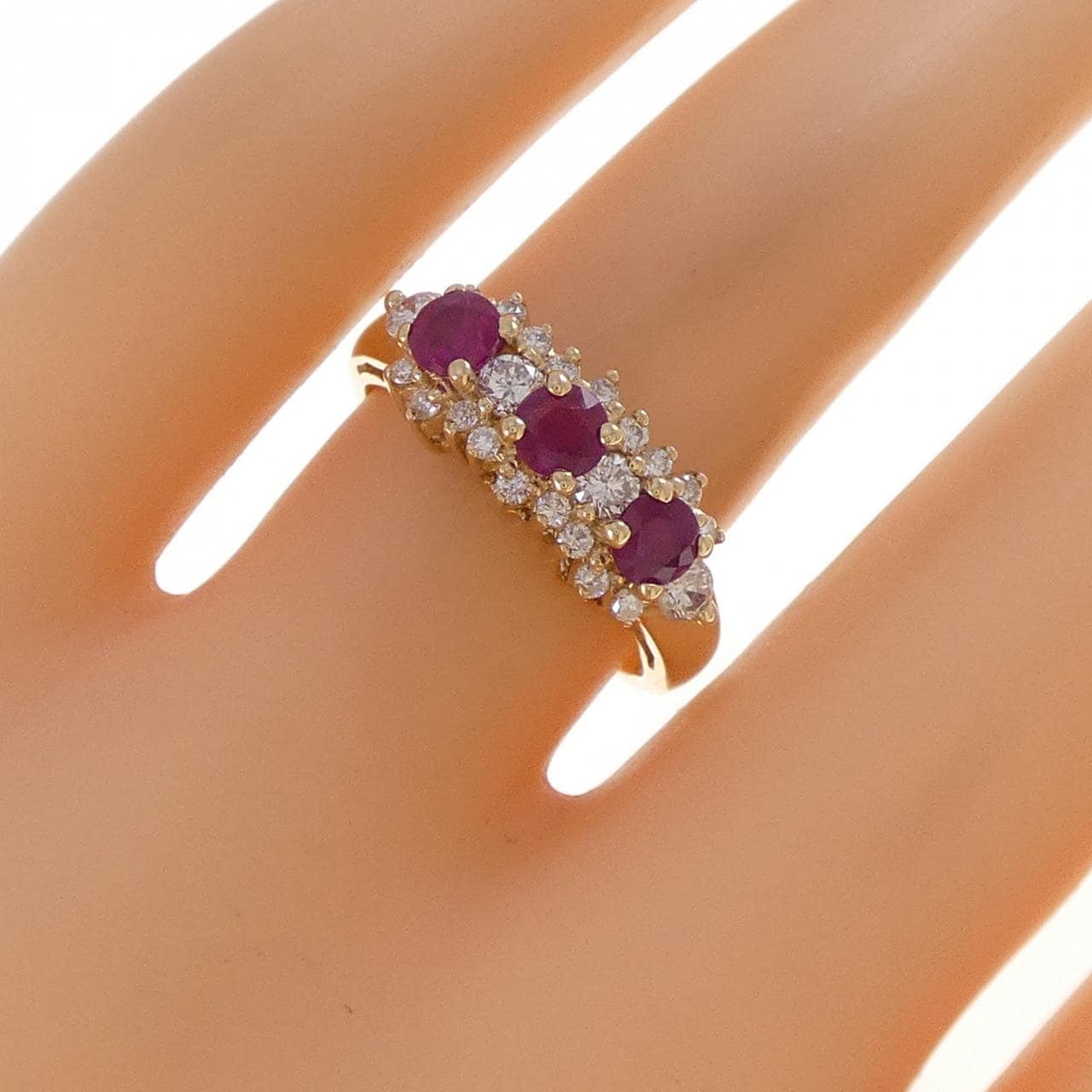 18KYG ルビー リング 0.80CT
