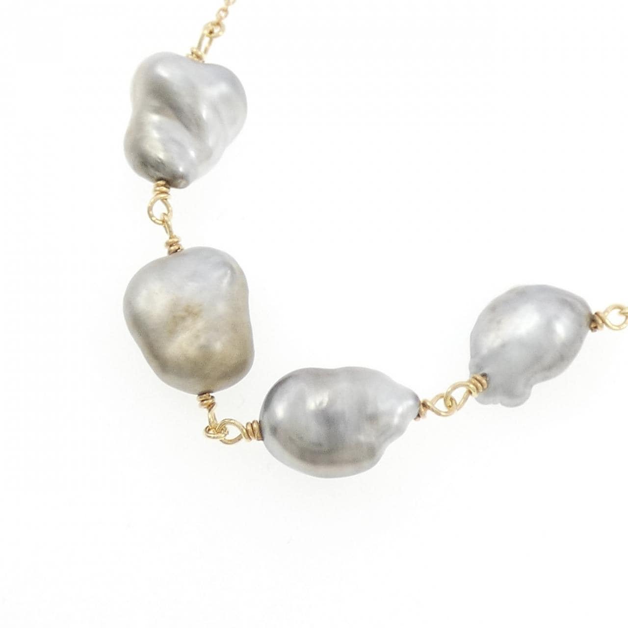 K18YG 黒蝶パール ネックレス