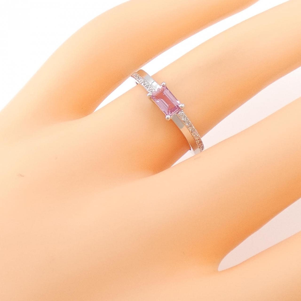 K18WG Sapphire Ring 0.405CT