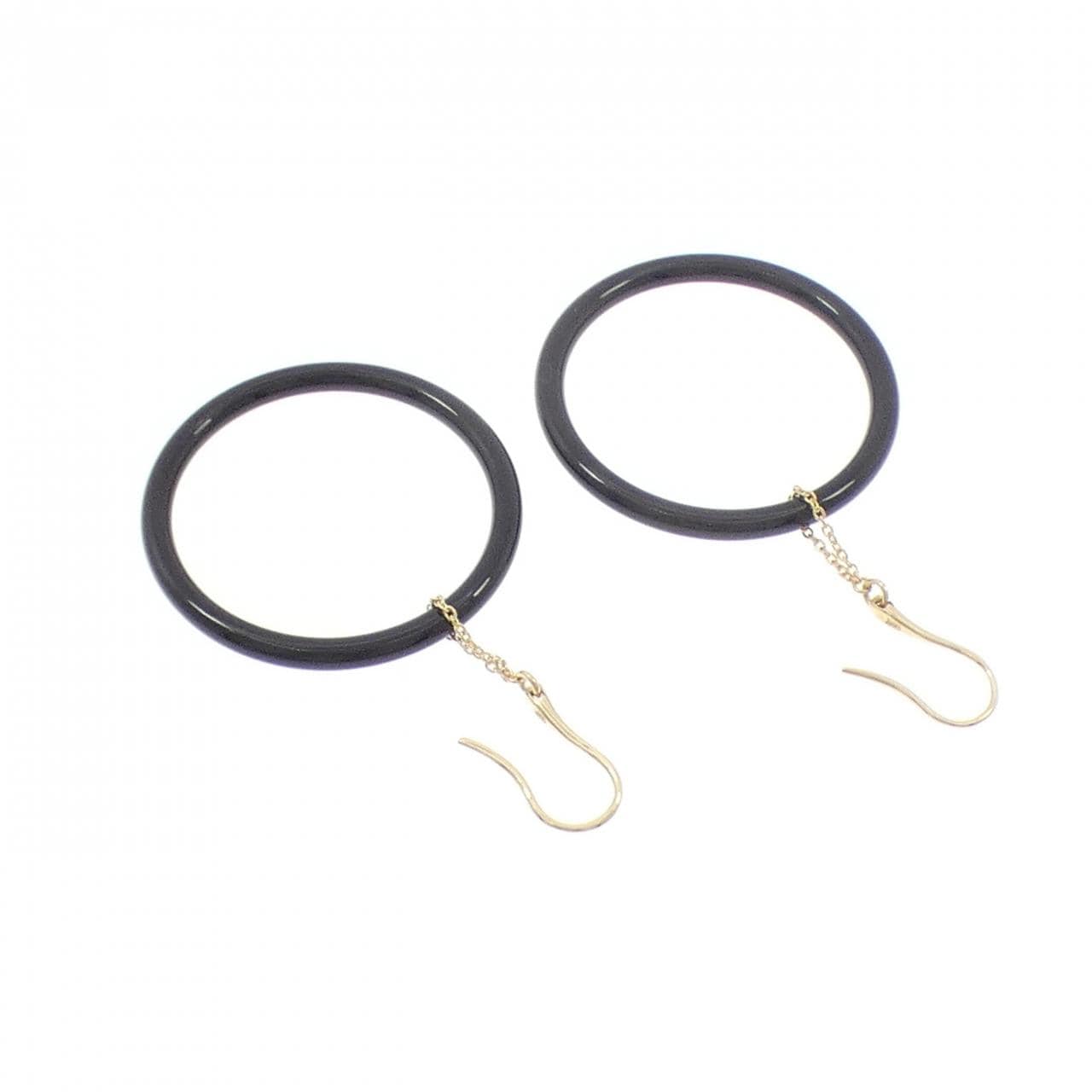 K18YG オニキス ピアス