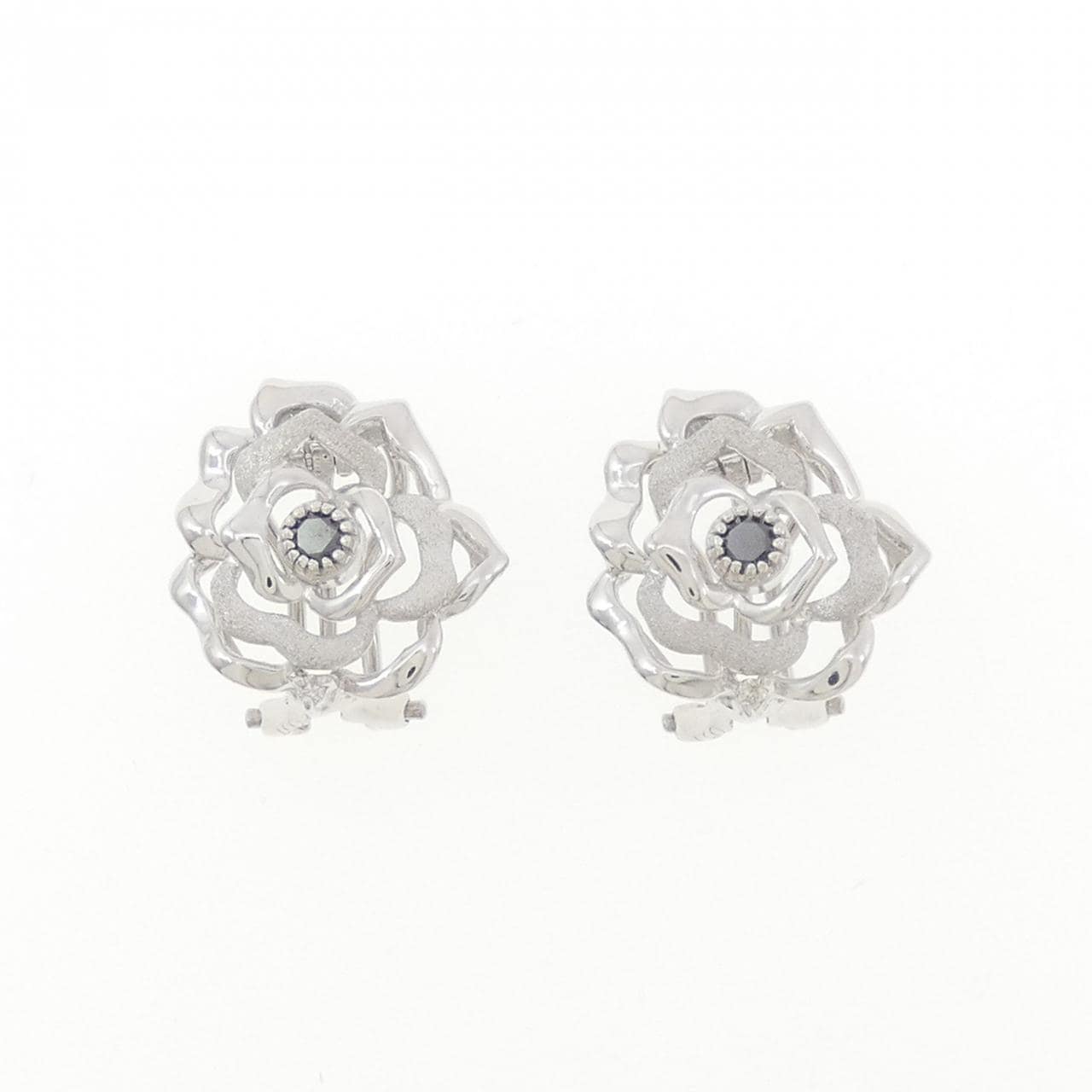 K18WG ローズ ダイヤモンド ピアス/イヤリング 0.14CT