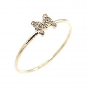 クミキョク イニシャルM ダイヤモンド リング 0.02CT