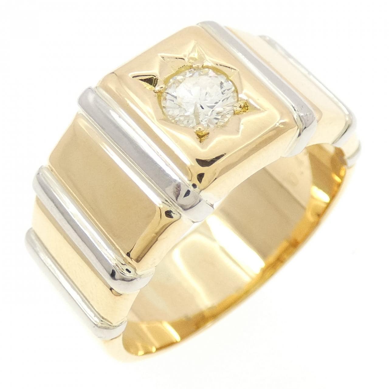 K18YG/PT900 ダイヤモンド リング 0.43CT