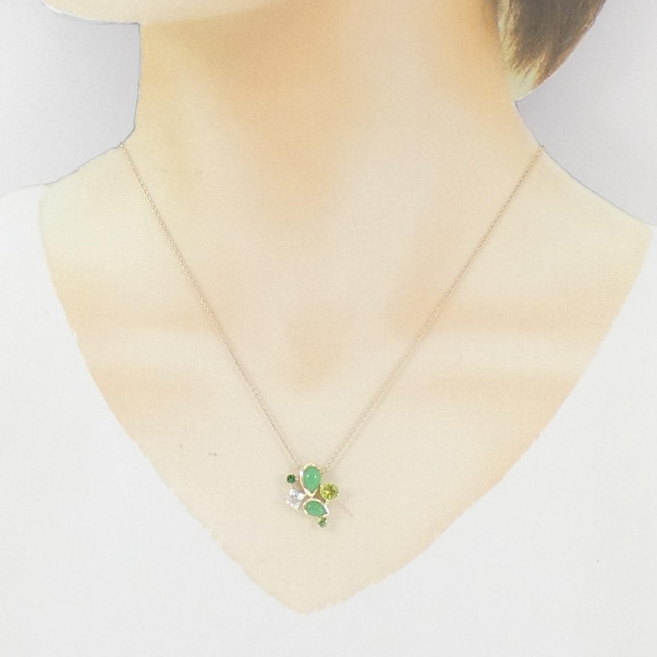 K10YG カラーストーン ネックレス