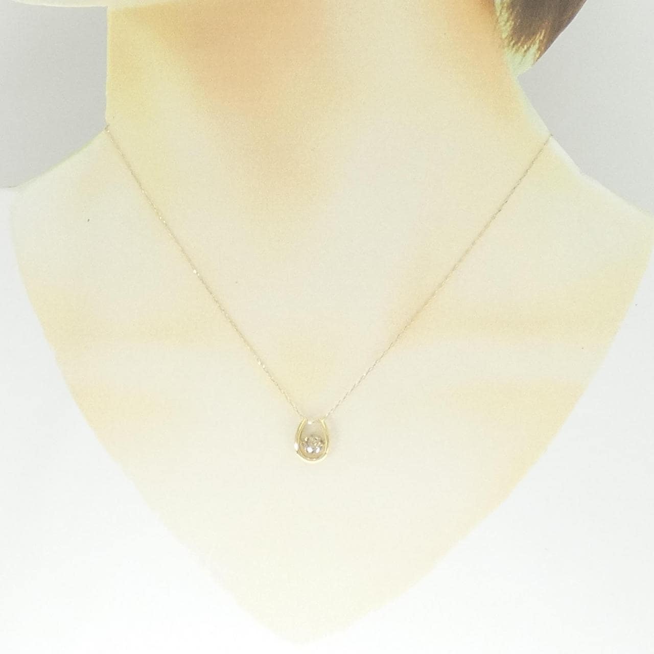 K18YG ソリティア ダイヤモンド ネックレス 0.50CT