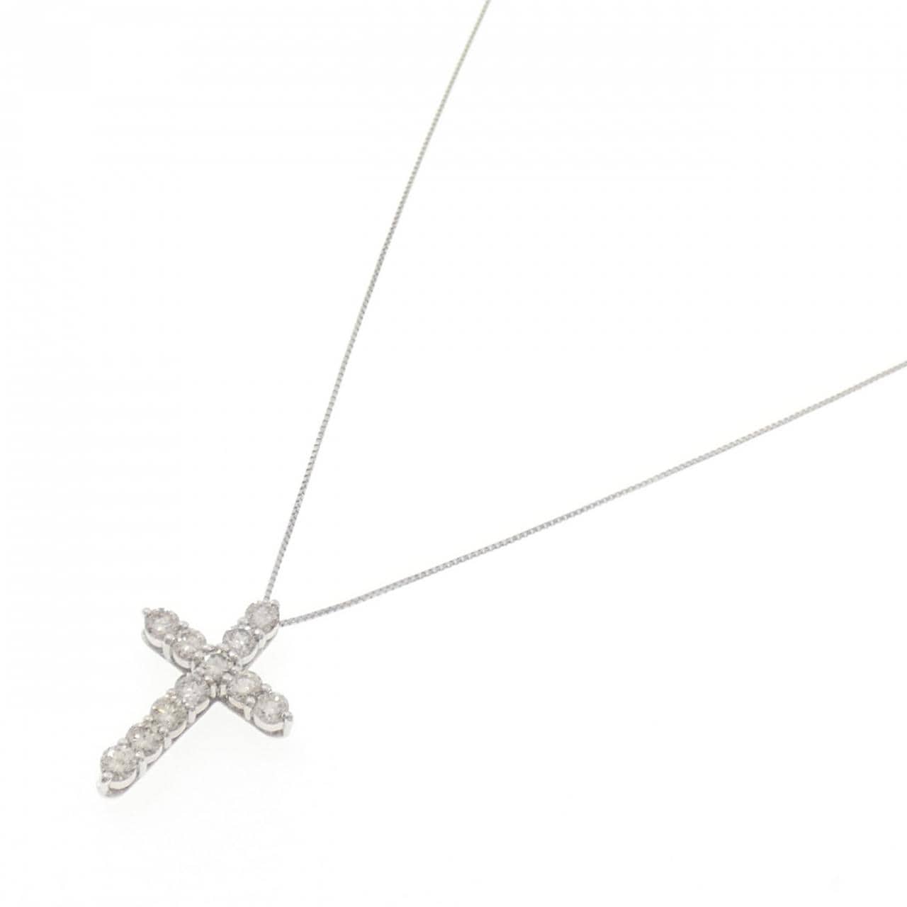 PT900/PT850 クロス ダイヤモンド ネックレス 1.00CT