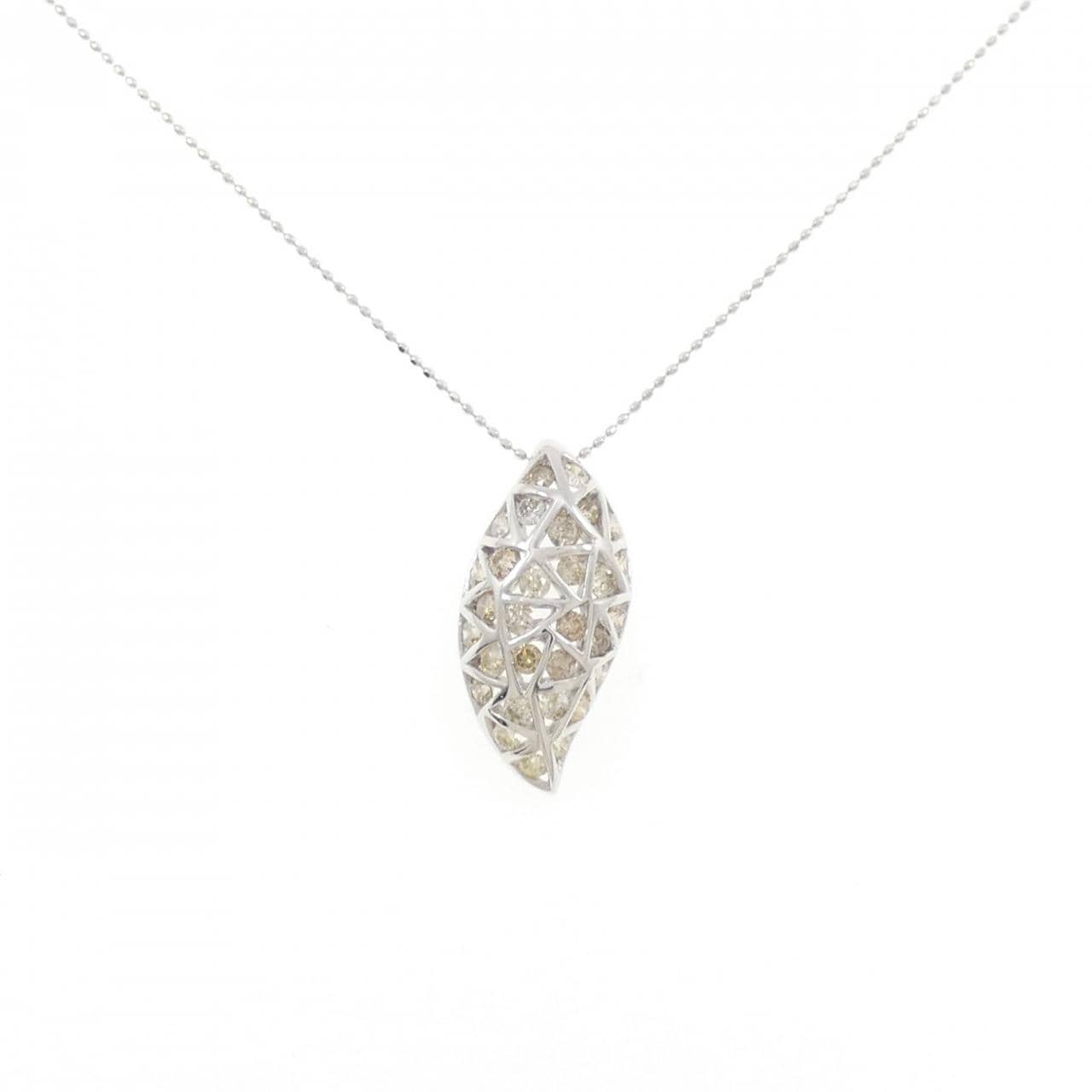 K18WG ダイヤモンド ネックレス 1.50CT