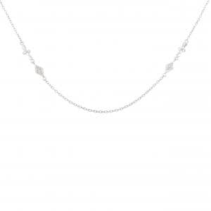K18WG クロス×スター ダイヤモンド ネックレス 0.04CT