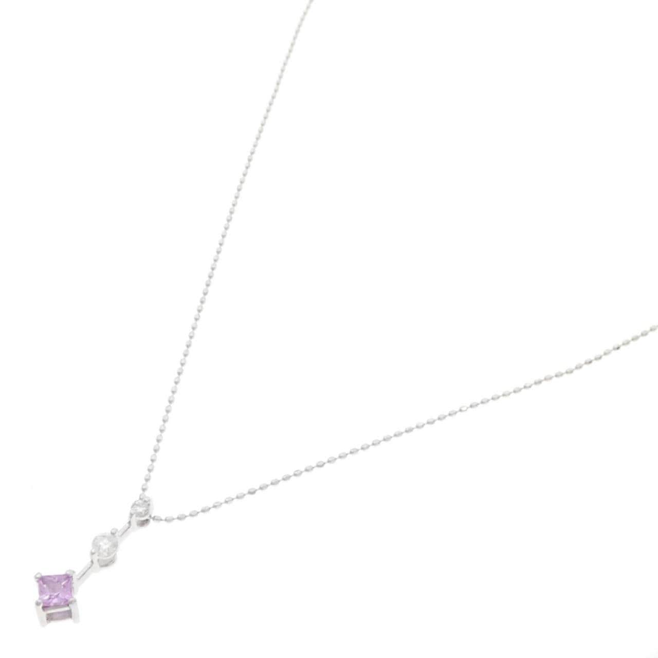 K18WG サファイヤ ネックレス 0.24CT