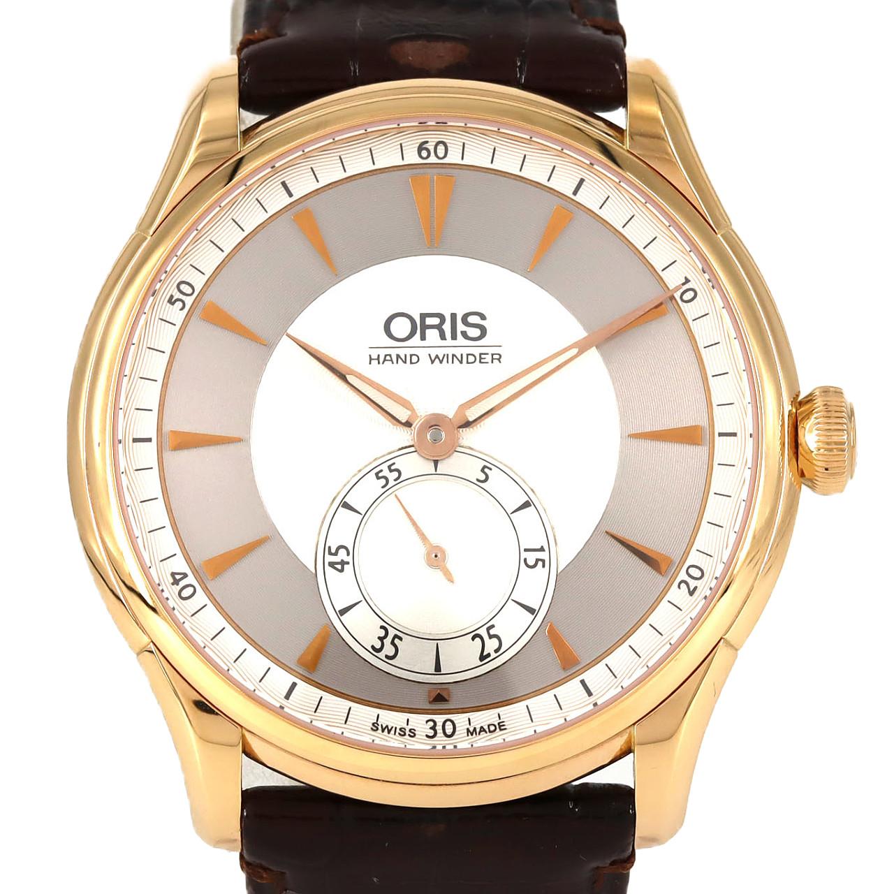 【ノーメンテナンス還元価格】オリス アートリエ ハンドワインディングスモールセコンド PG 01 396 7580 6051-Set PG･RG 手巻