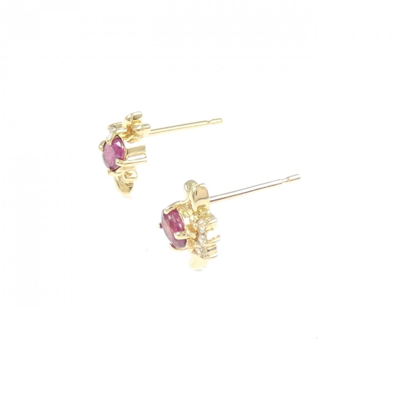 K18YG ルビー ピアス