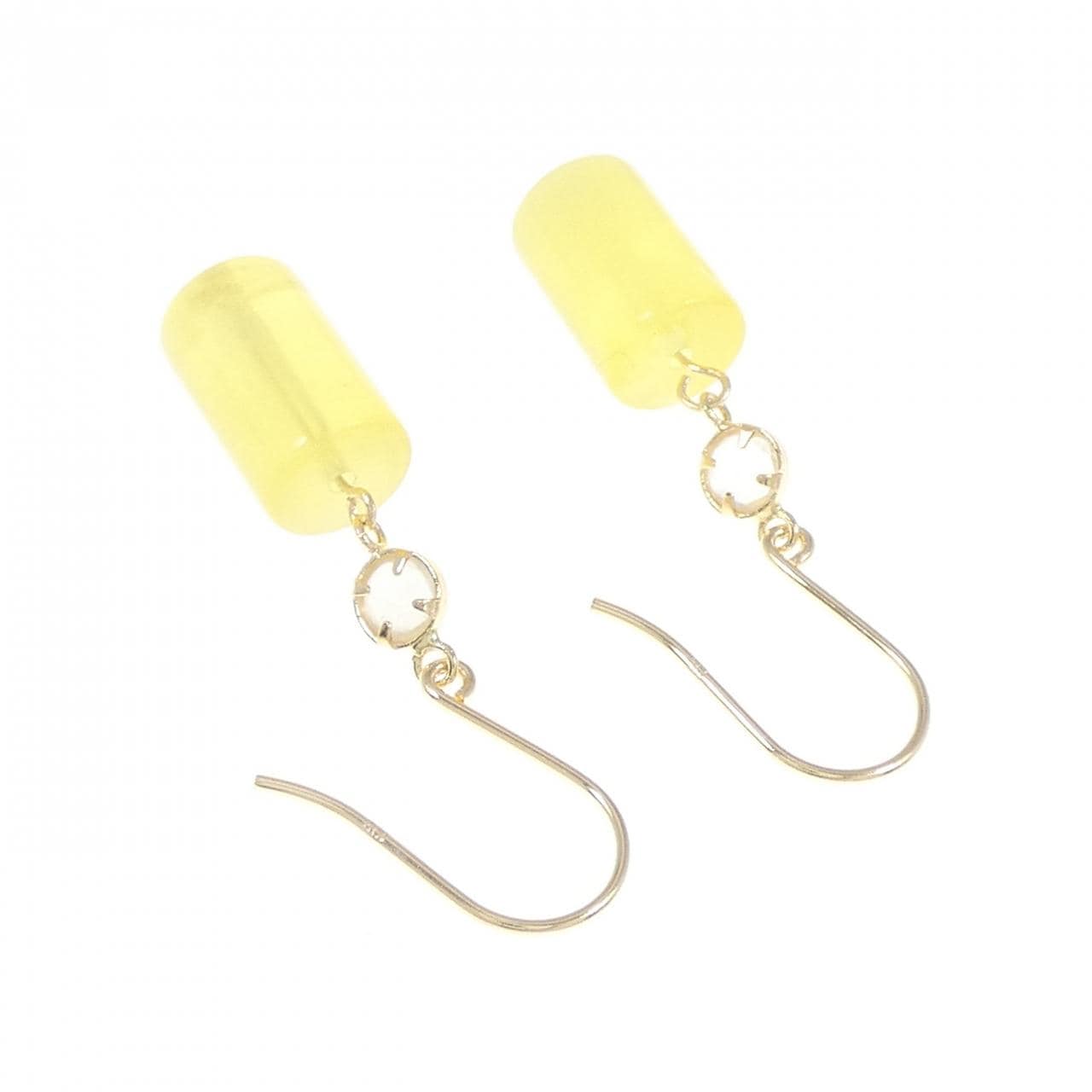 【新品】K18YG 琥珀 ピアス