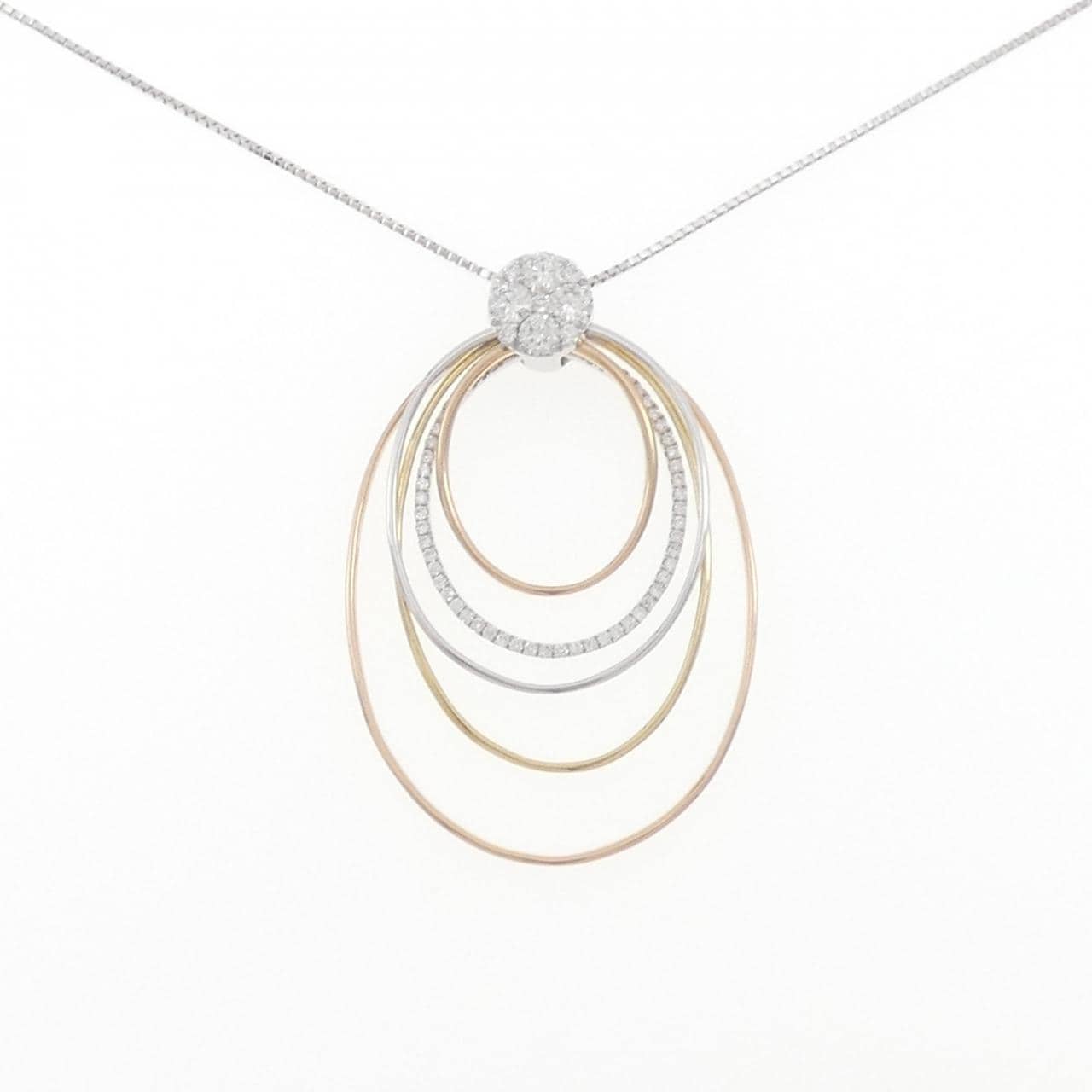 K18スリーカラー ダイヤモンド ネックレス 0.70CT