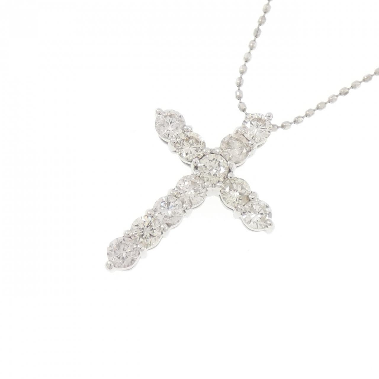 PT900/PT850 クロス ダイヤモンド ネックレス 1.00CT