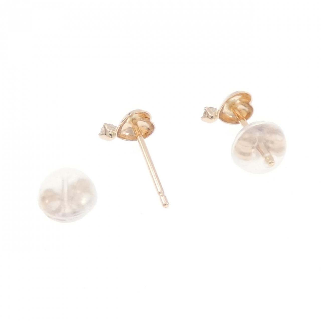 K18PG ハート ダイヤモンド ピアス 0.04CT